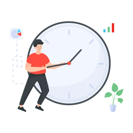 Time management by employee  Illustration