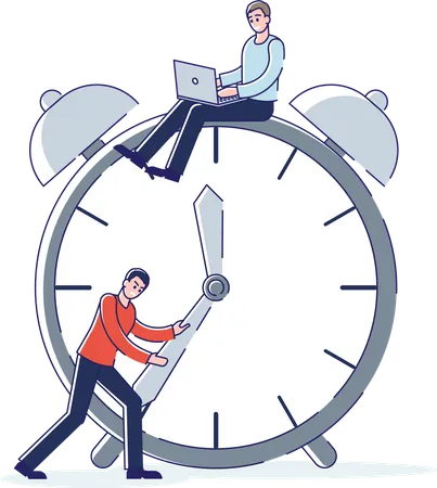 Time management by employee  Illustration