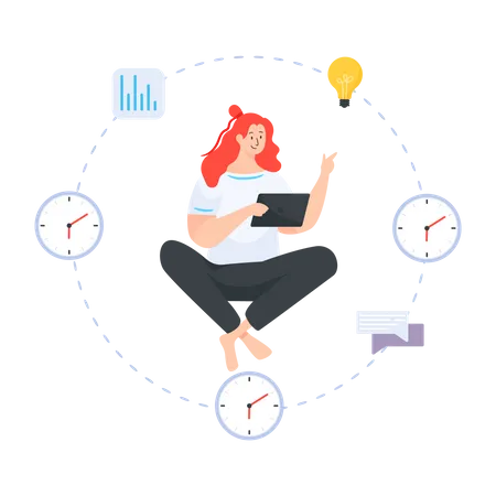 Time management by employee  Illustration