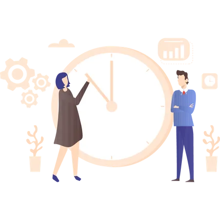 Time management by employees Illustration