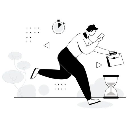 Time Management By Employer Illustration