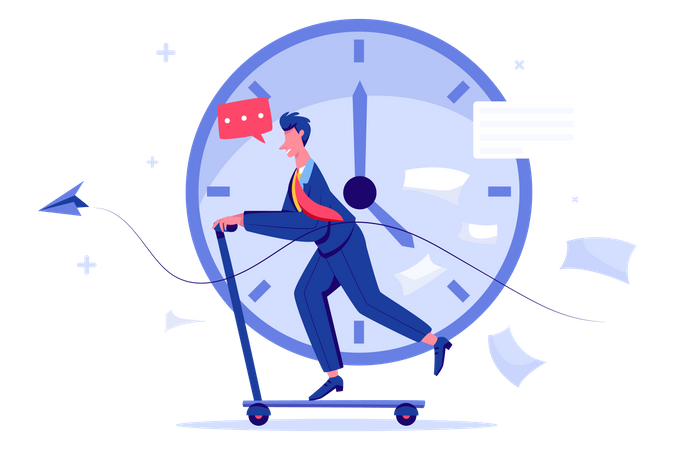 Time management by employer Illustration