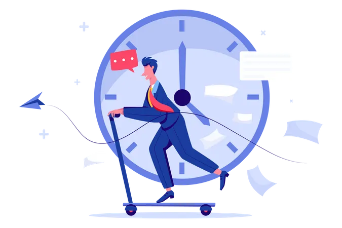 Time management by employer Illustration
