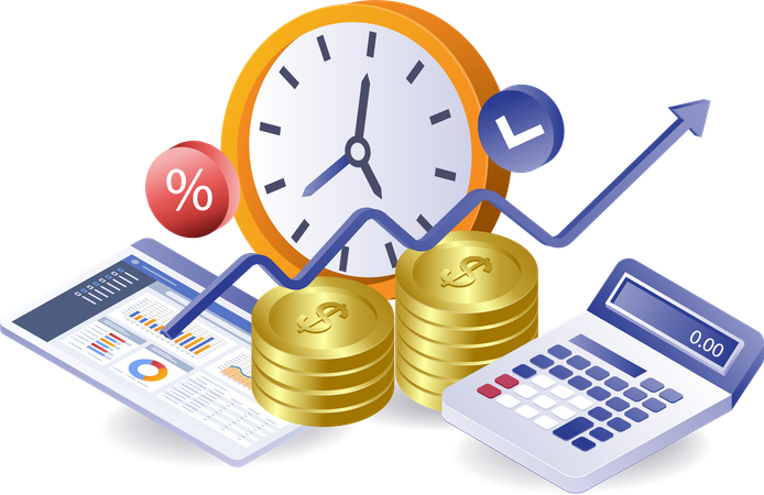 Time management for business finance  Illustration