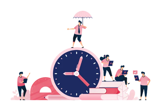 Time management in education and learning  Illustration