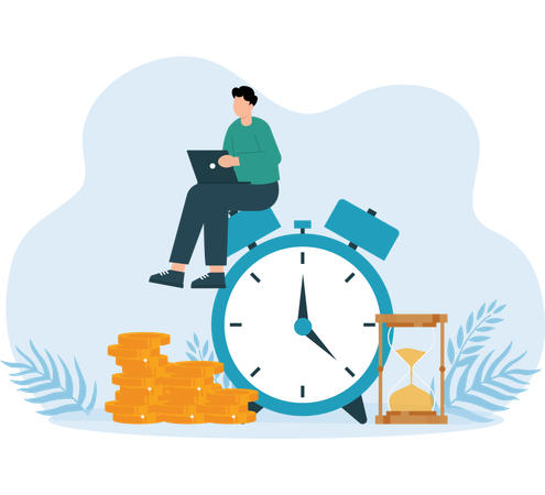 Time Management of project done by employee  Illustration