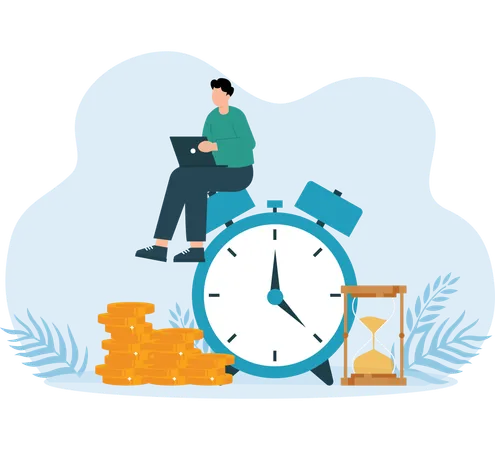 Time Management of project done by employee  Illustration