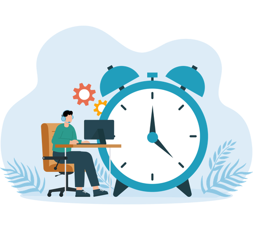 Time Management skills learned by employee  Illustration