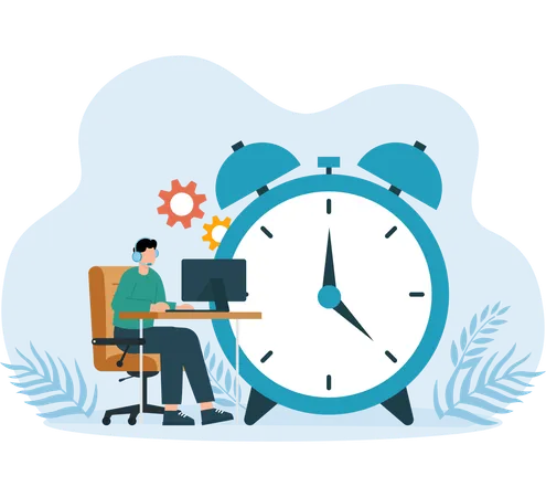 Time Management skills learned by employee  Illustration