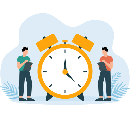 Time Management skills taught by employee  Illustration