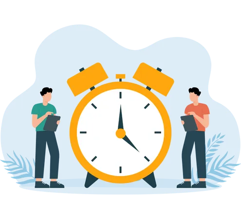 Time Management skills taught by employee  Illustration