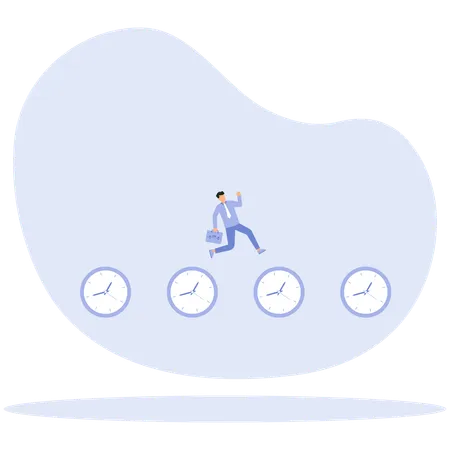 Time management technique and Set the time to rush  Illustration