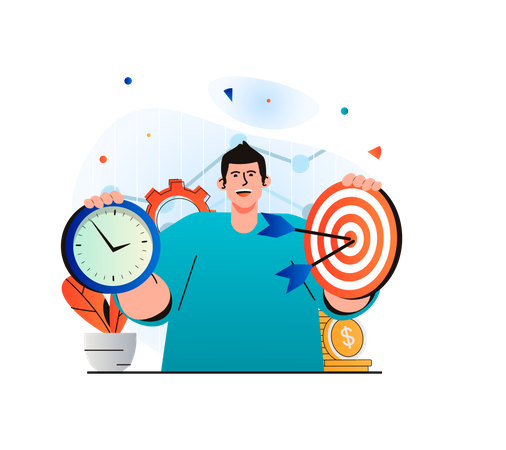Time management to achieve target Illustration