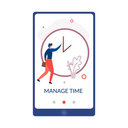 Time management using mobile app Illustration