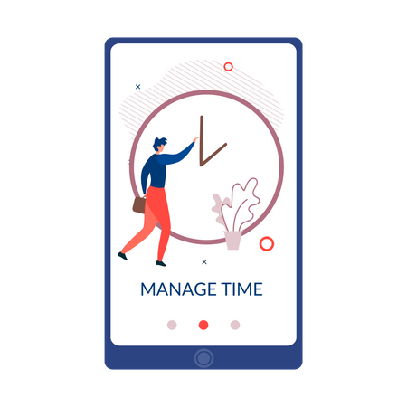 Time management using mobile app  Illustration