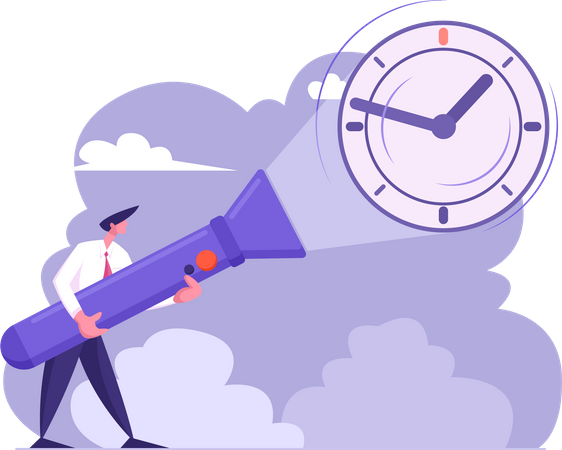 Time oriented businessman  Illustration