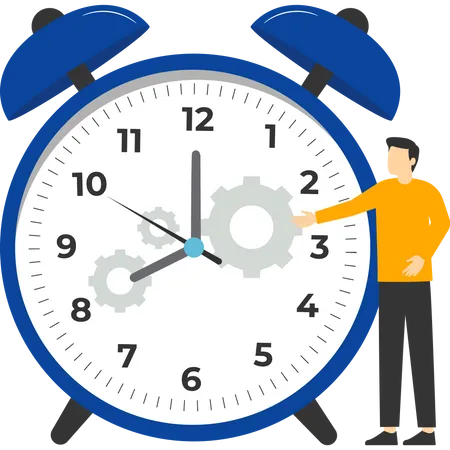 Concept Of Efficiency Or Productivity Improve Performance With Effective Processes Employers Combine Timers And Gears For Best Efficiency Manage Resources And Time To Optimize Best Work Results Illustration