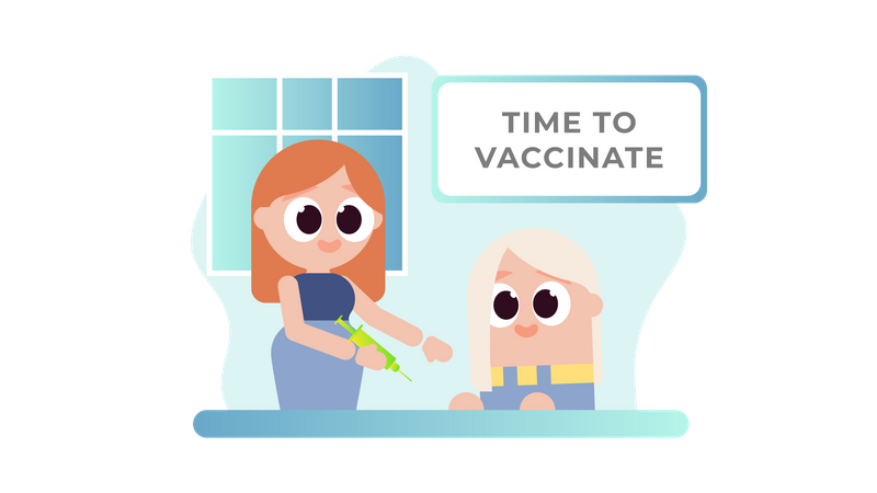 Time to Vaccinate for Kids Illustration