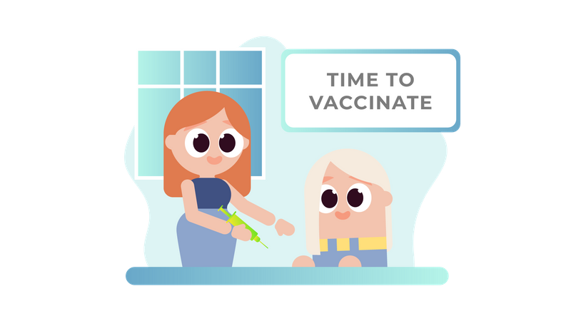 Time to Vaccinate for Kids  Illustration