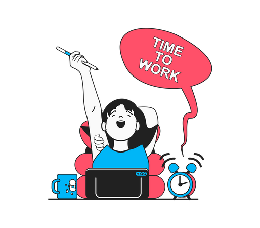 Time to work  Illustration