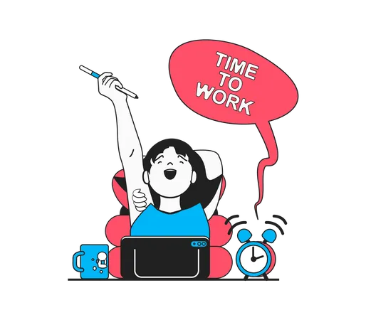 Time to work  Illustration