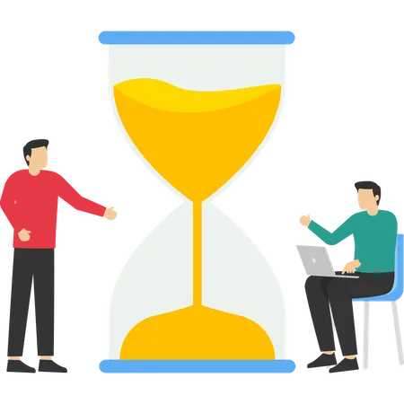 Timetable Planning Illustration Concept Character Managing Work Tasks Time Management And Organization Concept Deadline Using Calendar Vector Illustration イラスト