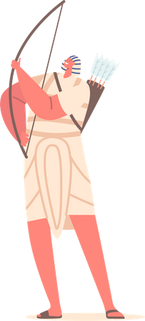 Tirador experto armado con arco y flecha  Illustration