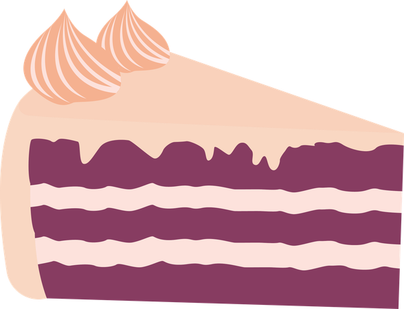 Tiramisu Cake with Cream Topping  Illustration