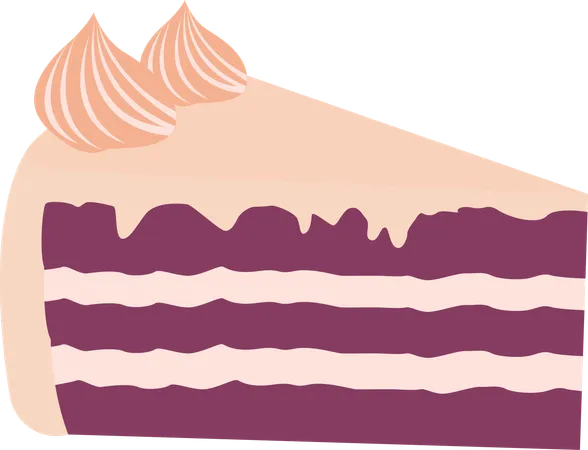 Tiramisu Cake with Cream Topping  Illustration