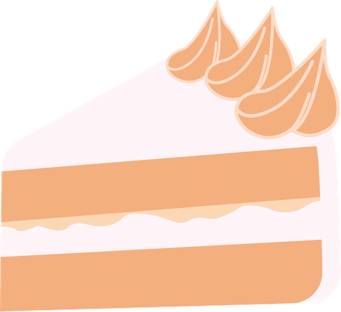 Tiramisu Cake with Cream Topping  Illustration