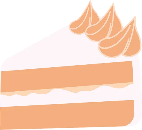 Tiramisu Cake with Cream Topping  Illustration