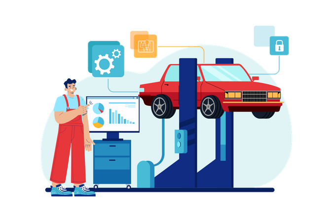 Tire Alignment Service  Illustration