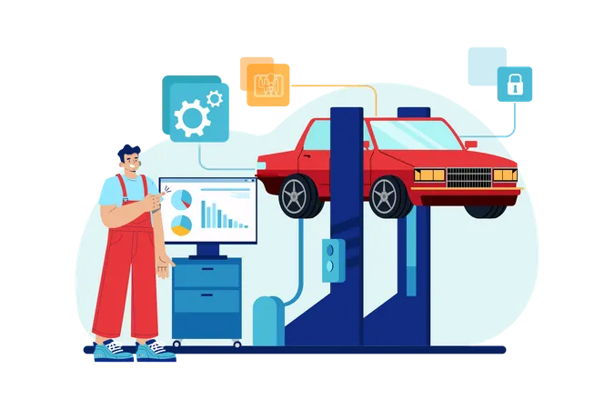 Tire Alignment Service  Illustration