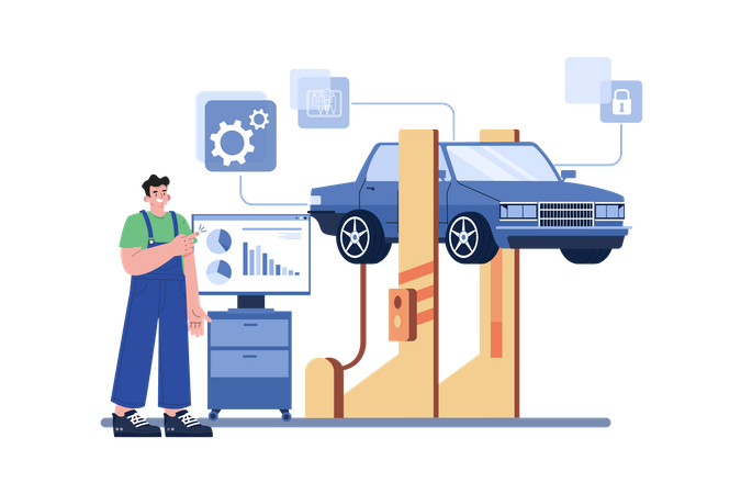 Tire Alignment Service  Illustration