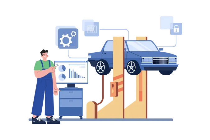 Tire Alignment Service  Illustration