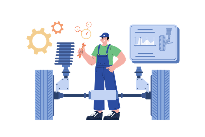 Tire Alignment Service  Illustration