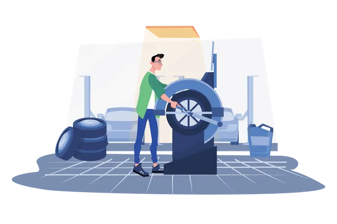 Tire Balancing Service Illustration