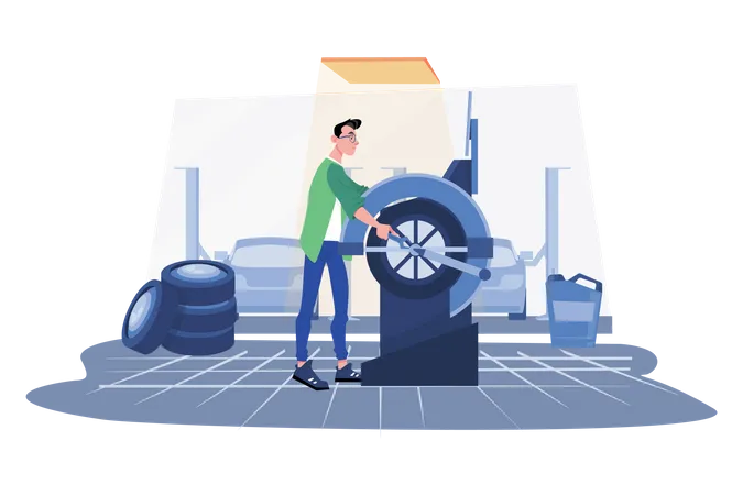 Tire Balancing Service  Illustration