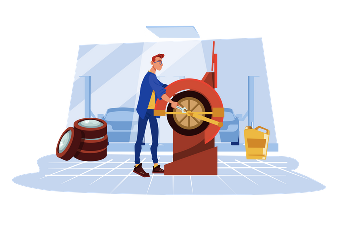 Tire Balancing Service  Illustration