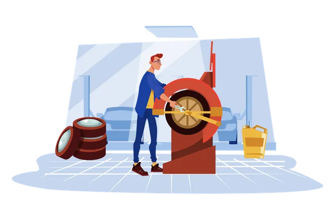 Tire Balancing Service  Illustration