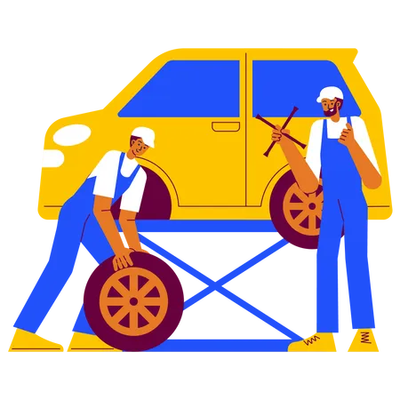 Tire mounting  Illustration