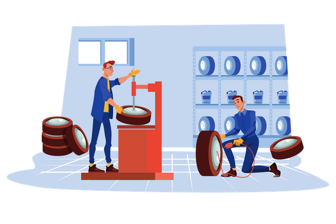 Tire Services  Illustration