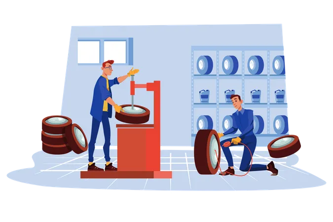 Tire Services  Illustration