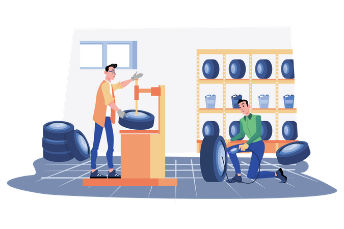 Tire Services  Illustration