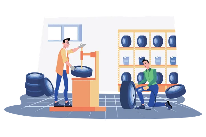 Tire Services  Illustration