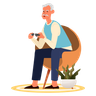 illustrations of tired old man