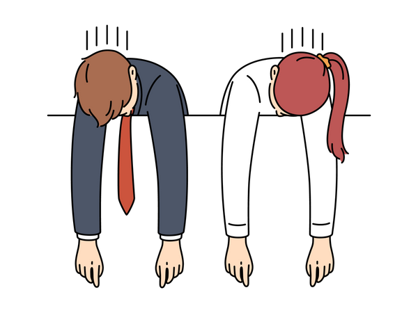 Tired business employees  Illustration