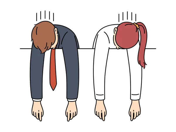 Tired business employees  Illustration