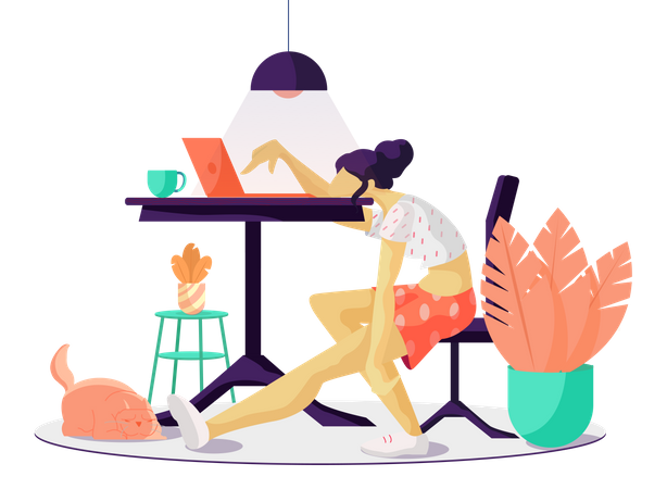 Tired Business woman Illustration