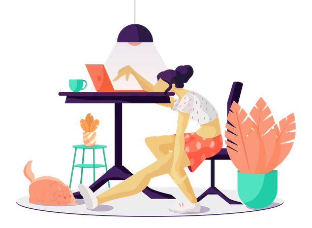 Tired Business woman  Illustration